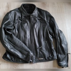 Ladies Black Harley Davidson FXRG Leather Jacket w/ zip out lining
